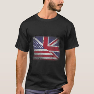 British American Flag Great Britain Union Jack . T-Shirt