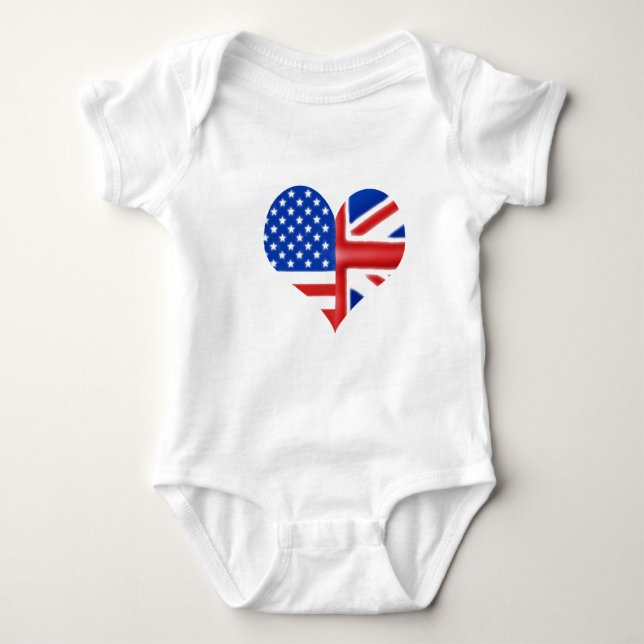 British American Heart Baby Bodysuit (Front)
