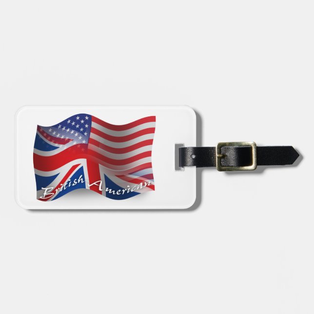 British-American Waving Flag Luggage Tag (Front Horizontal)
