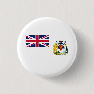 British Antarctic Territory Flag 3 Cm Round Badge