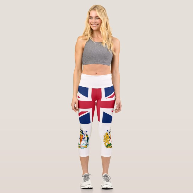British Antarctic Territory Flag Capri Leggings (Front)