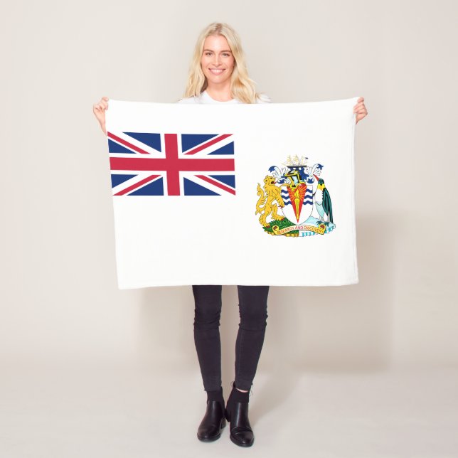 British Antarctic Territory Flag Fleece Blanket (In Situ)