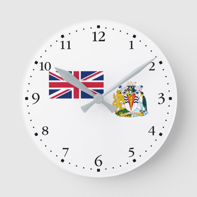 British Antarctic Territory Flag Round Clock (Front)