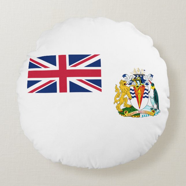 British Antarctic Territory Flag Round Cushion (Front)