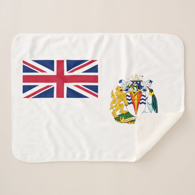 British Antarctic Territory Flag Sherpa Blanket (Front (Horizontal))