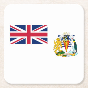 British Antarctic Territory Flag Square Paper Coaster