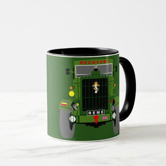 British Army REME Veteran RECOVERY TRUCK mug (Front Right)