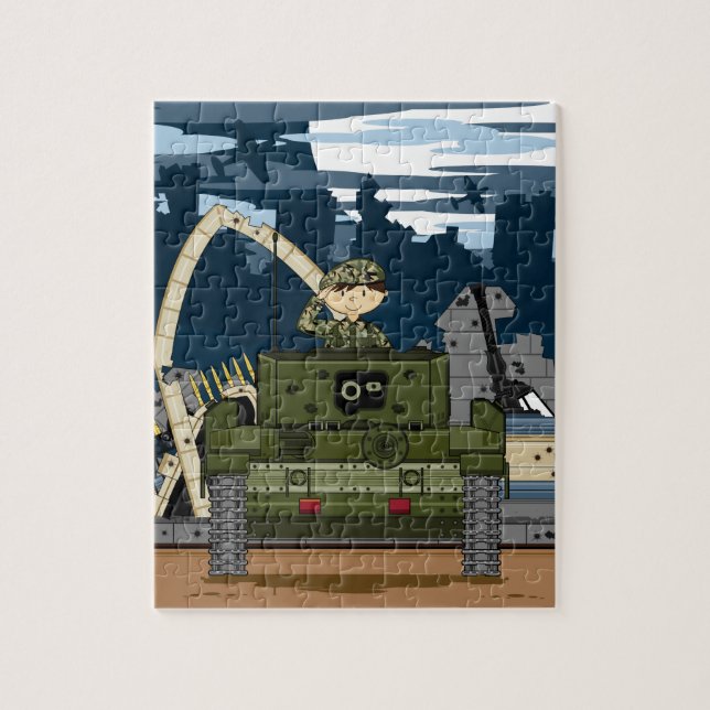 British Army Soldier and Tank Scene Jigsaw Puzzle (Vertical)