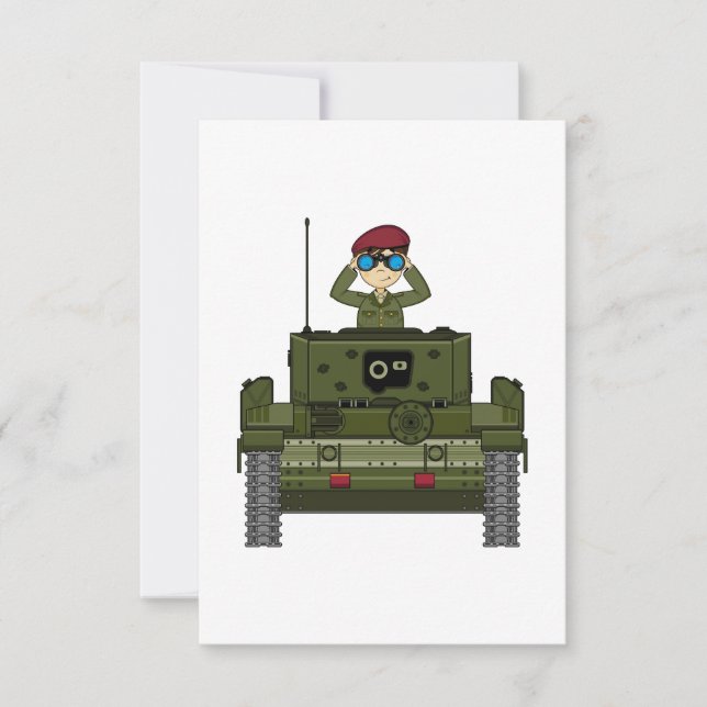 British Army Soldier in Tank RSVP Card (Front)