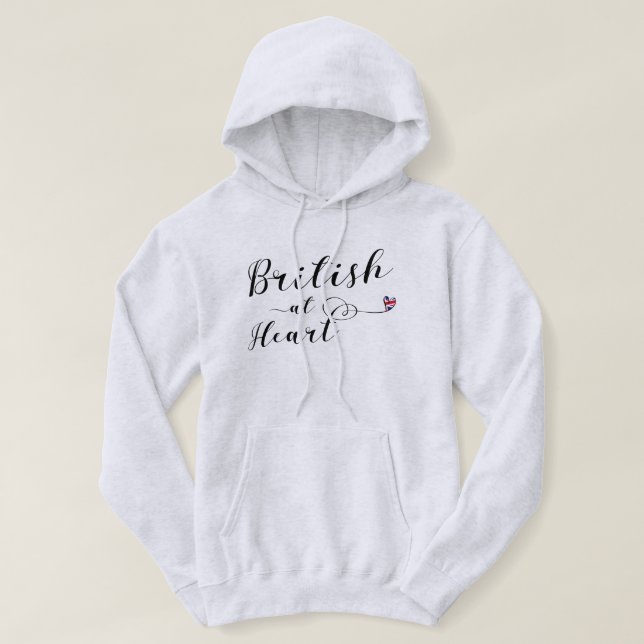 British At Heart Hoodie, Great Britain Hoodie (Design Front)