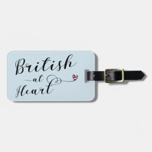 British At Heart Luggage Tag Template, UK