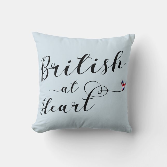 British At Heart Throw Cushion, UK Cushion (Front)