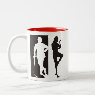 British Avengers black and white silhouette Two-Tone Coffee Mug