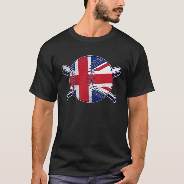 British Baseball Sport United Kingdom Baseball Tea T-Shirt (Front)