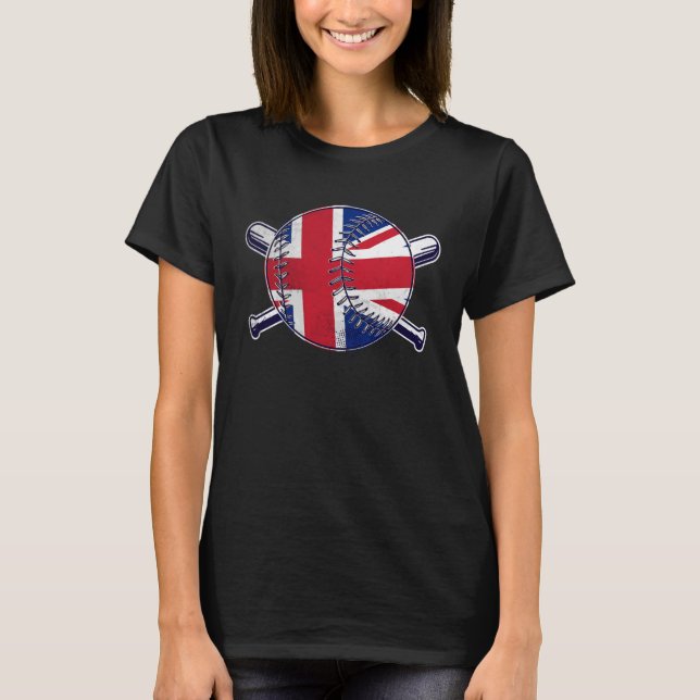 British Baseball Sport United Kingdom Baseball Tea T-Shirt (Front)