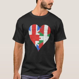 British Basque Flag Heart T-Shirt