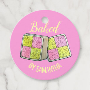 British Battenberg Marzipan Sponge Cake Baked By Favour Tags