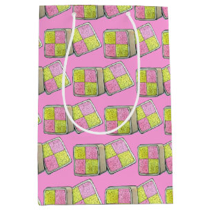 British Battenberg Marzipan Sponge Cake UK Food Medium Gift Bag