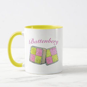 British Battenberg Marzipan Sponge Cake UK Food Mug