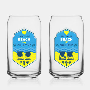 British Beach-Themed Gift Can Glass
