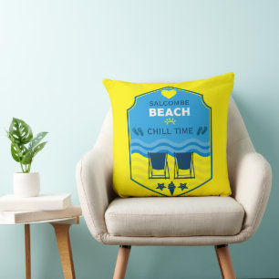 British Beach-Themed Gift  Cushion
