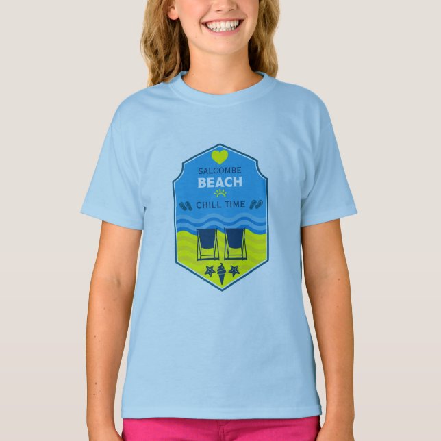 British Beach-Themed Gift  T-Shirt (Front)