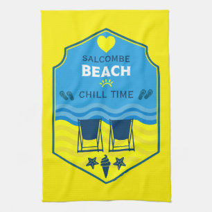 British Beach-Themed Gift  Tea Towel