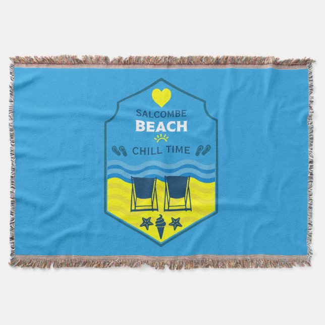 British Beach-Themed Gift  Throw Blanket (Front)