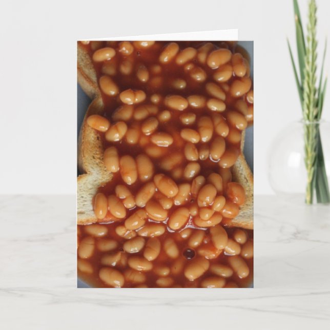 British Beans on Toast Food Joke Gift for Expat UK Holiday Card (Front)