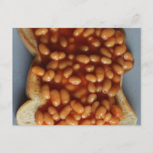 British Beans on Toast Food Joke Gift for Expat UK Postcard