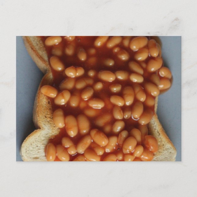 British Beans on Toast Food Joke Gift for Expat UK Postcard (Front)