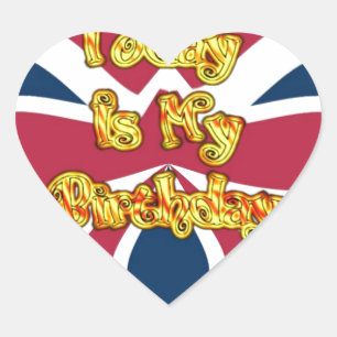 British Birthday Gifts Art Print Heart Sticker