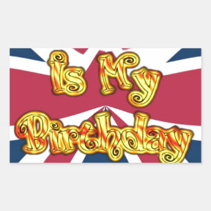 British Birthday Gifts Art Print Rectangular Sticker