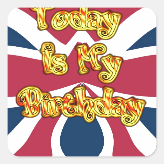 British Birthday Gifts Art Print Square Sticker (Front)