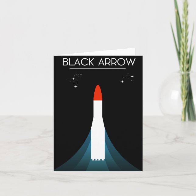 British Black Arrow Rocket Space Art Holiday Card (Front)