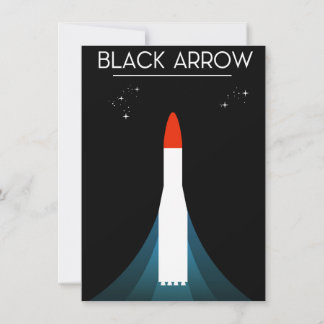 British Black Arrow Rocket Space Art Invitation