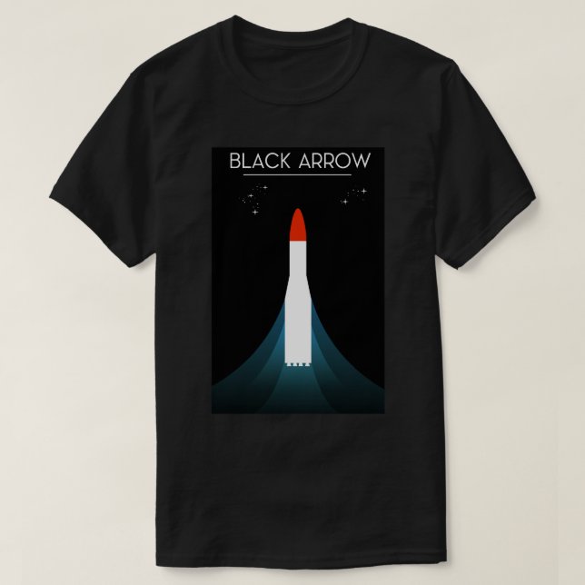 British Black Arrow Rocket Space Art T-Shirt (Design Front)