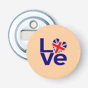 British Blue LOVE UK Flag Heart Bottle Opener