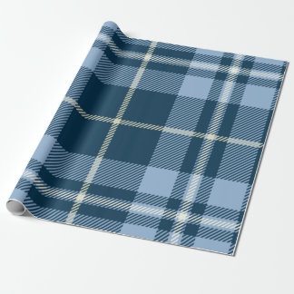 British Blue Tartan Christmas  Wrapping Paper