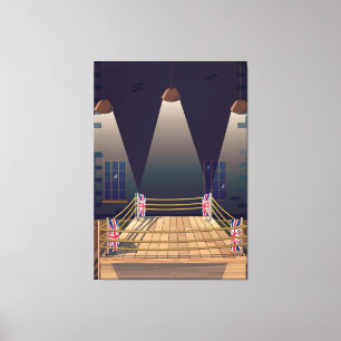 British Boxing ring Gym. Canvas Print