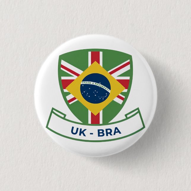 British-Brazilian 3 Cm Round Badge (Front)