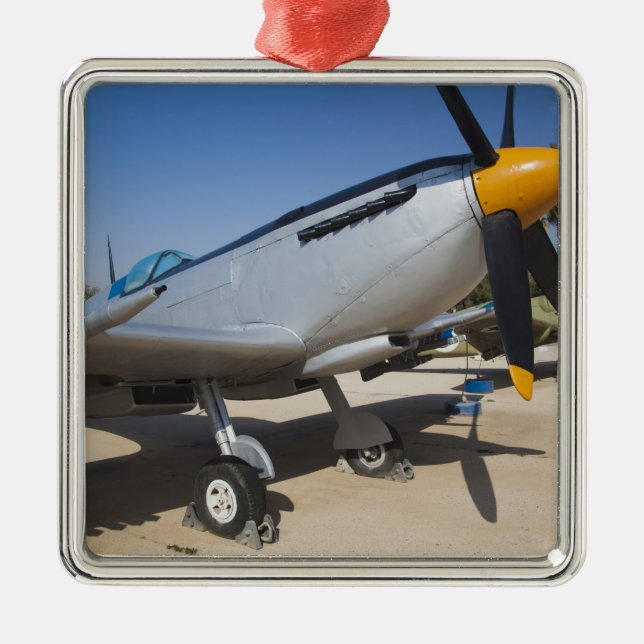British-built Spitfire fighter Metal Tree Decoration (Front)