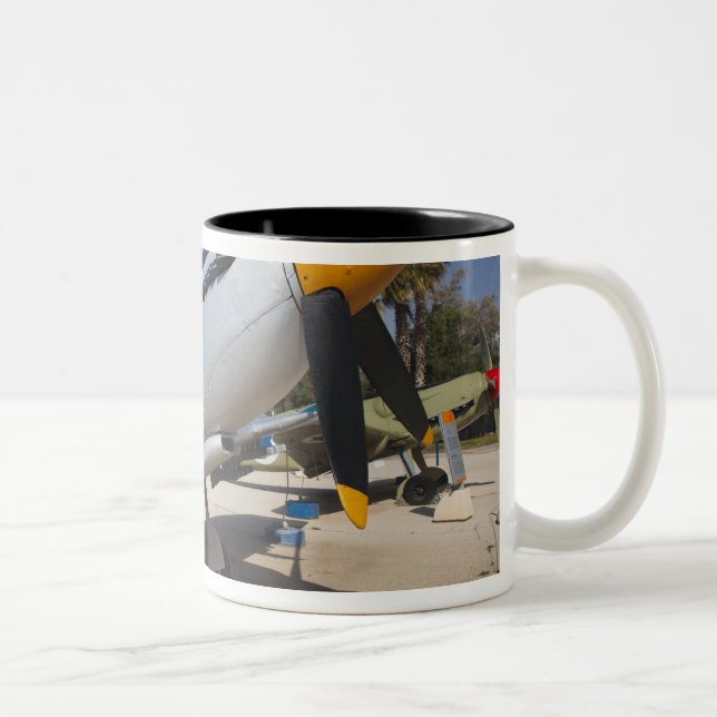 British-built Spitfire fighter Two-Tone Coffee Mug (Right)