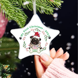 British Bull Dog Personalised Christmas Gift Ceramic Tree Decoration