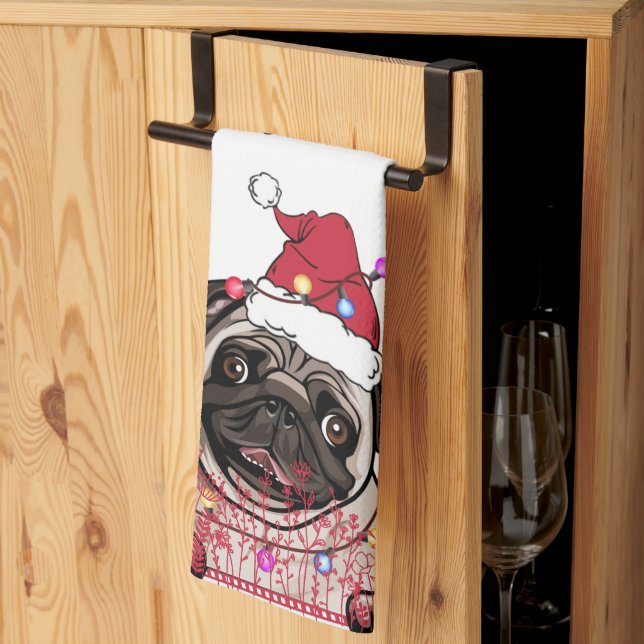 British Bull Dog Personalised Christmas Gift Tea Towel (Thirds Fold)