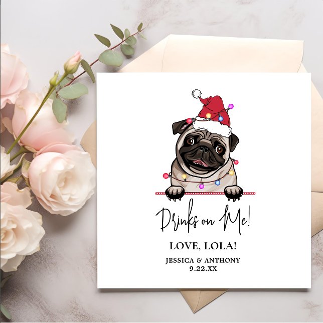 British Bull Dog Personalised Drinks on Me Napkin (Creator Uploaded)