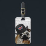 British Bulldog and Bowler Hat Luggage Tag<br><div class="desc">Pets</div>