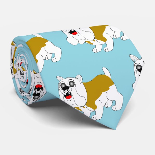 British Bulldog Design Tie (Rolled)