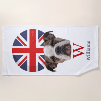 BRITISH BULLDOG Monogram Beach Towel
