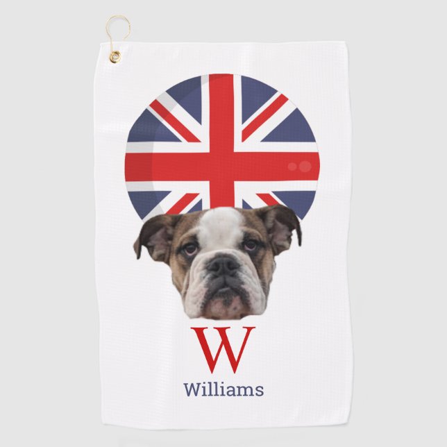 BRITISH BULLDOG Monogram  Golf Towel (Front)